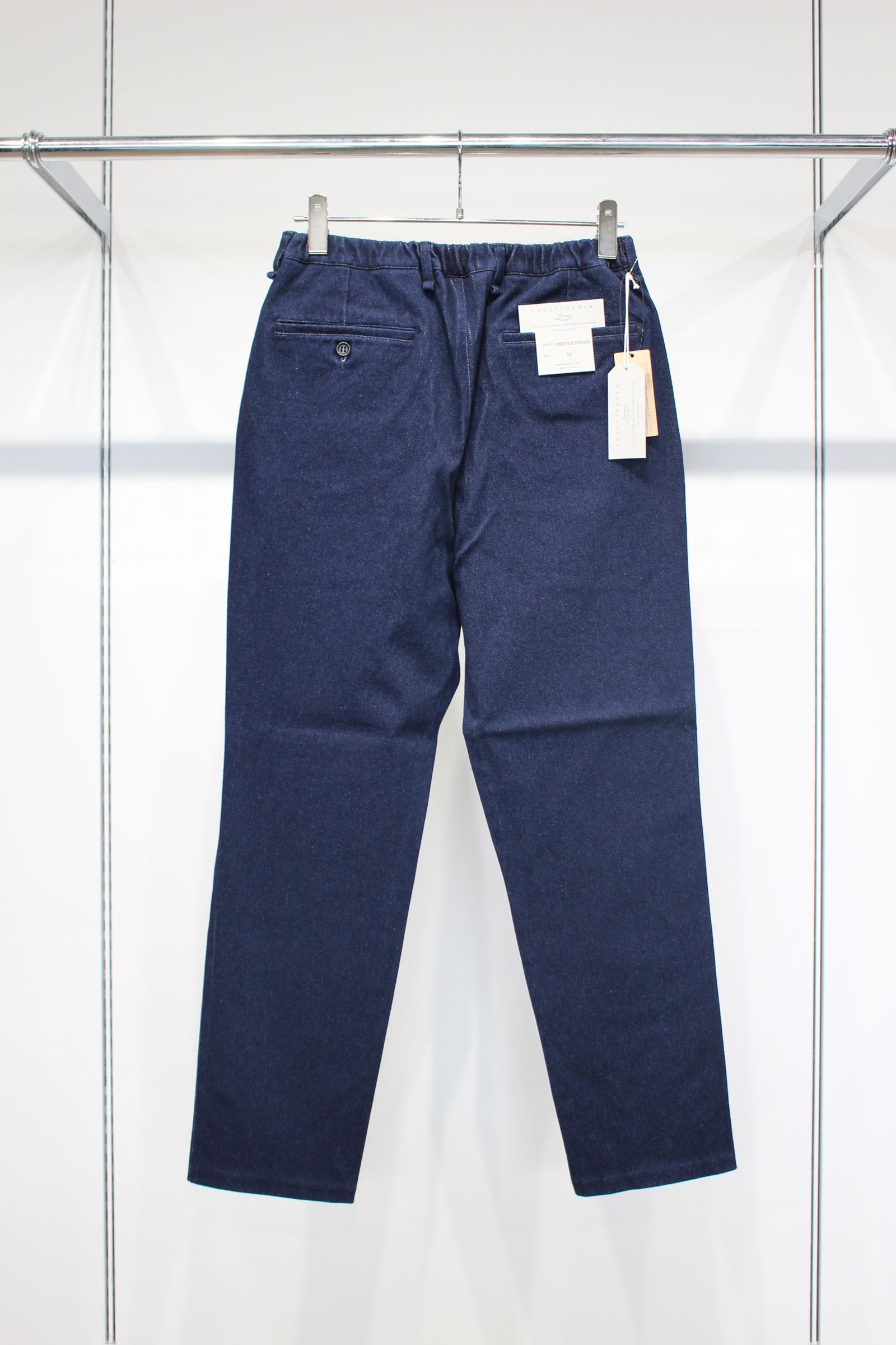 DENIM 1TUCK EZ TAPERED PANTS -indigo- | INDIGO | ニットデニム