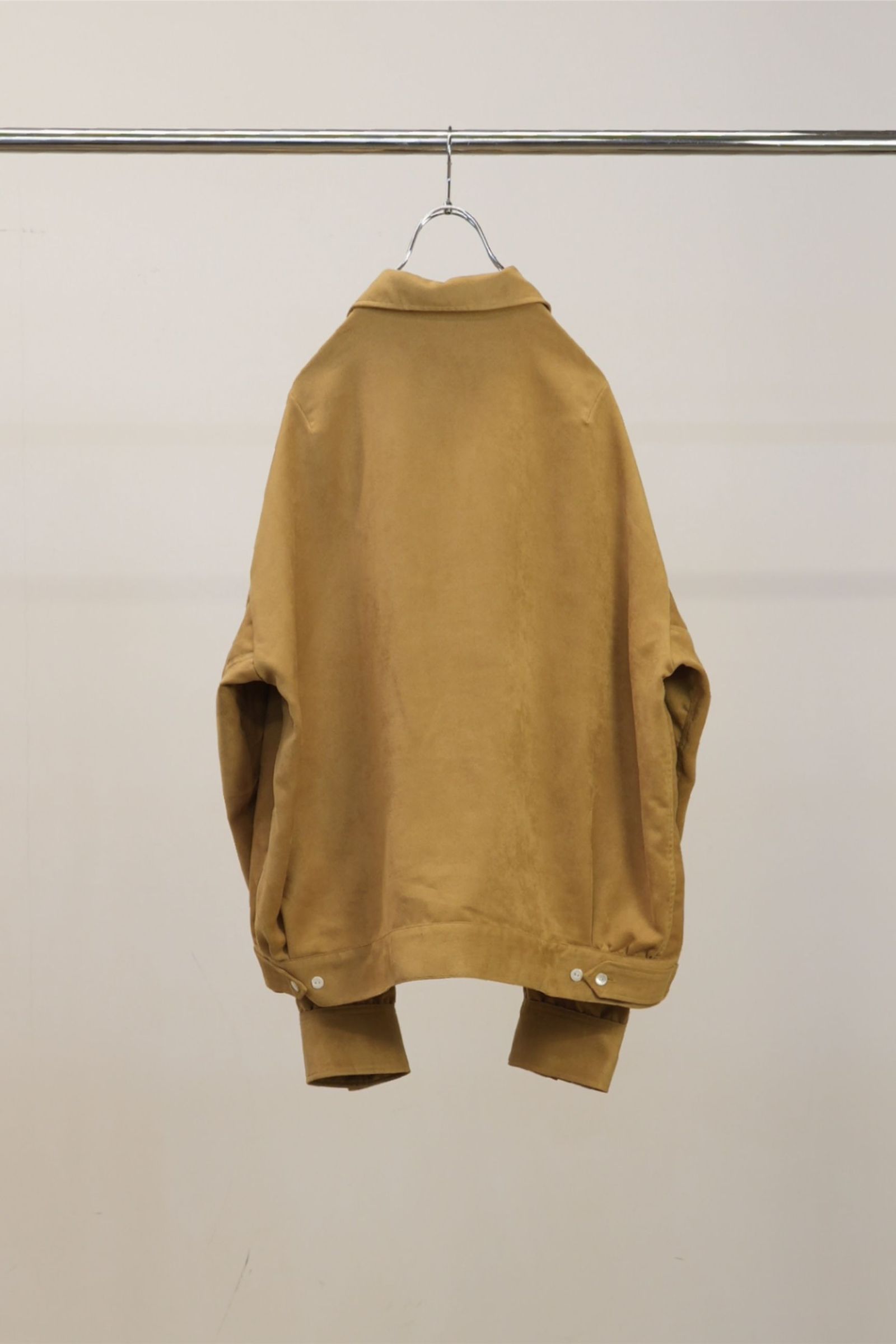 VEGAN SUEDE OPEN COLLAR SHIRT | YELLOW | シャツジャケット