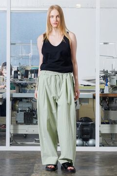 SUPIMA COTTON x NYLON TYPEWRITER Easy Wide Pants | L.GREEN | ワイドパンツ