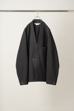 W/CA NO COLLAR DOUBLE JACKET | BLACK | ノーカラージャケット