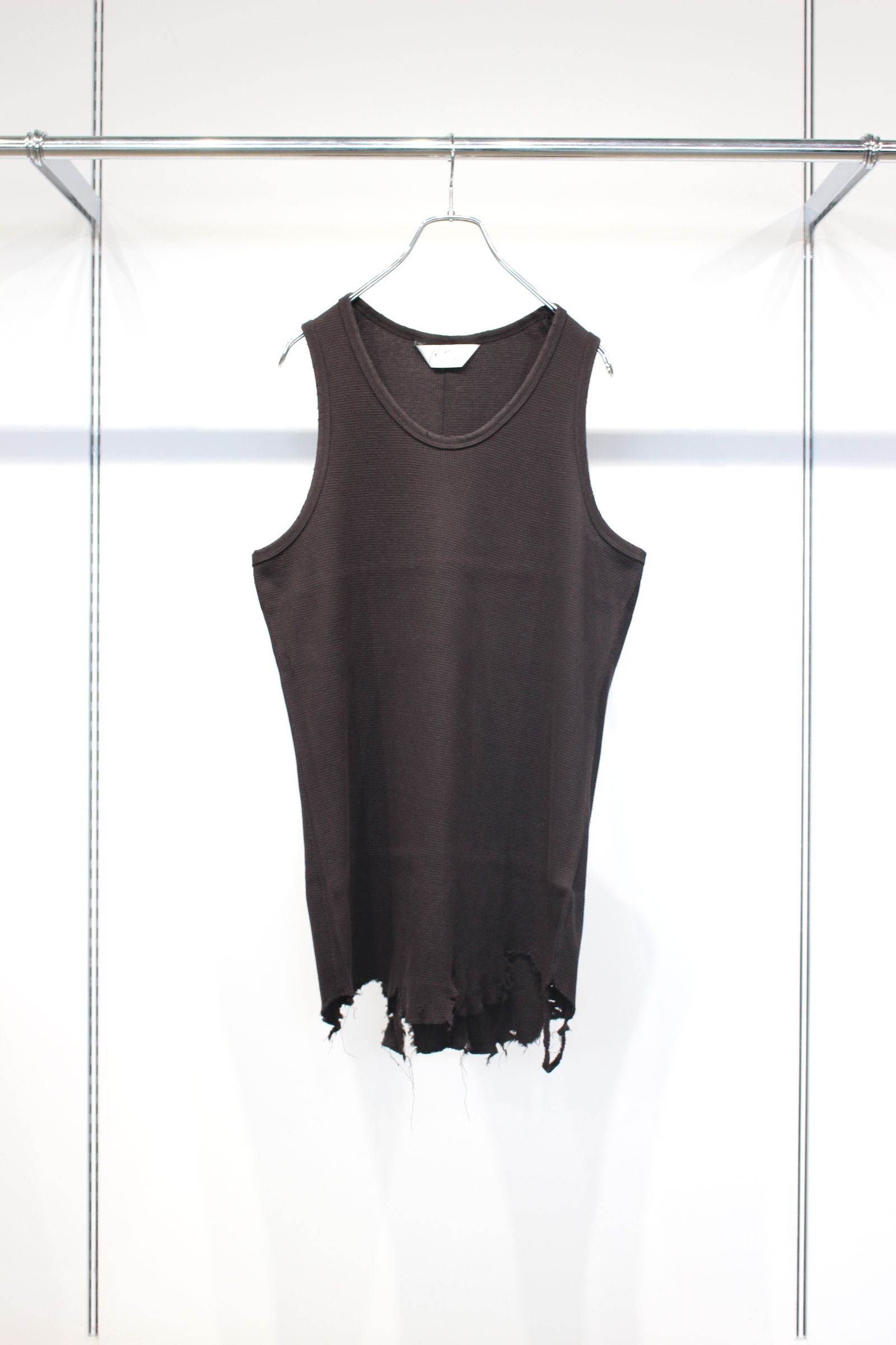 [ラスト1点] DAMAGE WAFFLE TANK | D.BROWN | タンクトップ