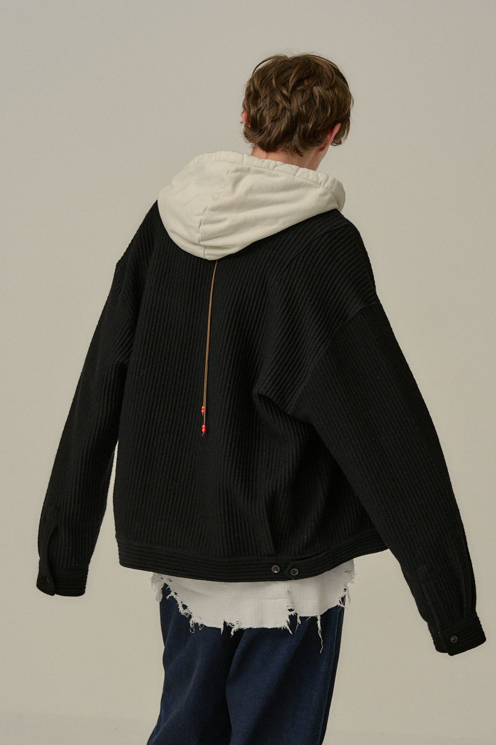 WOOL CORDUROY WORK SHIRT JACKET | BLACK | シャツジャケット