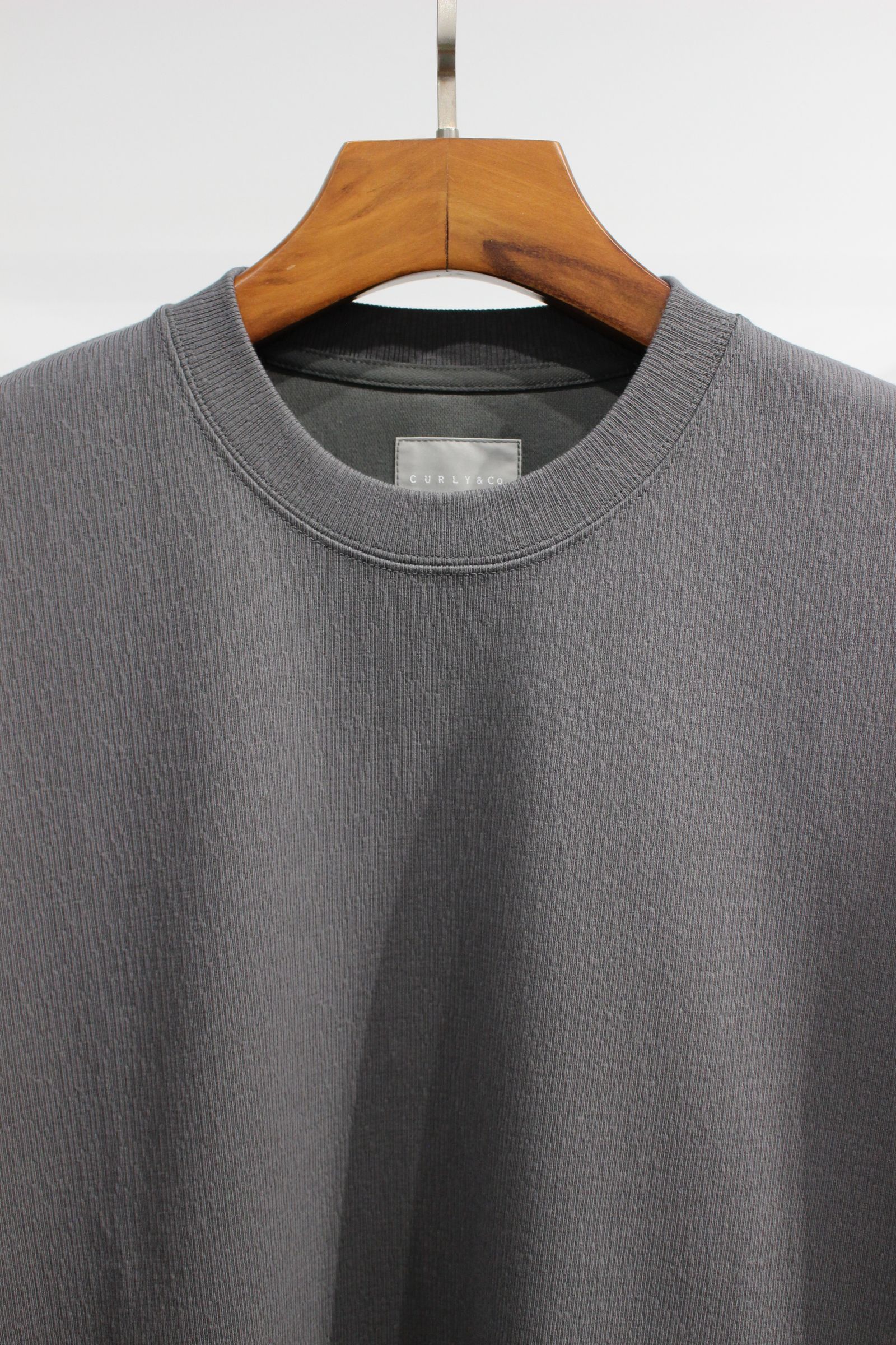 CRAPE DOUBLE-KNIT TEE L/S | CHARCOAL | カットソー
