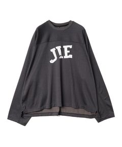 FOOTBALL PLATING OVERSIZED T-SHIRT/フットボールtシャツ/チャコール