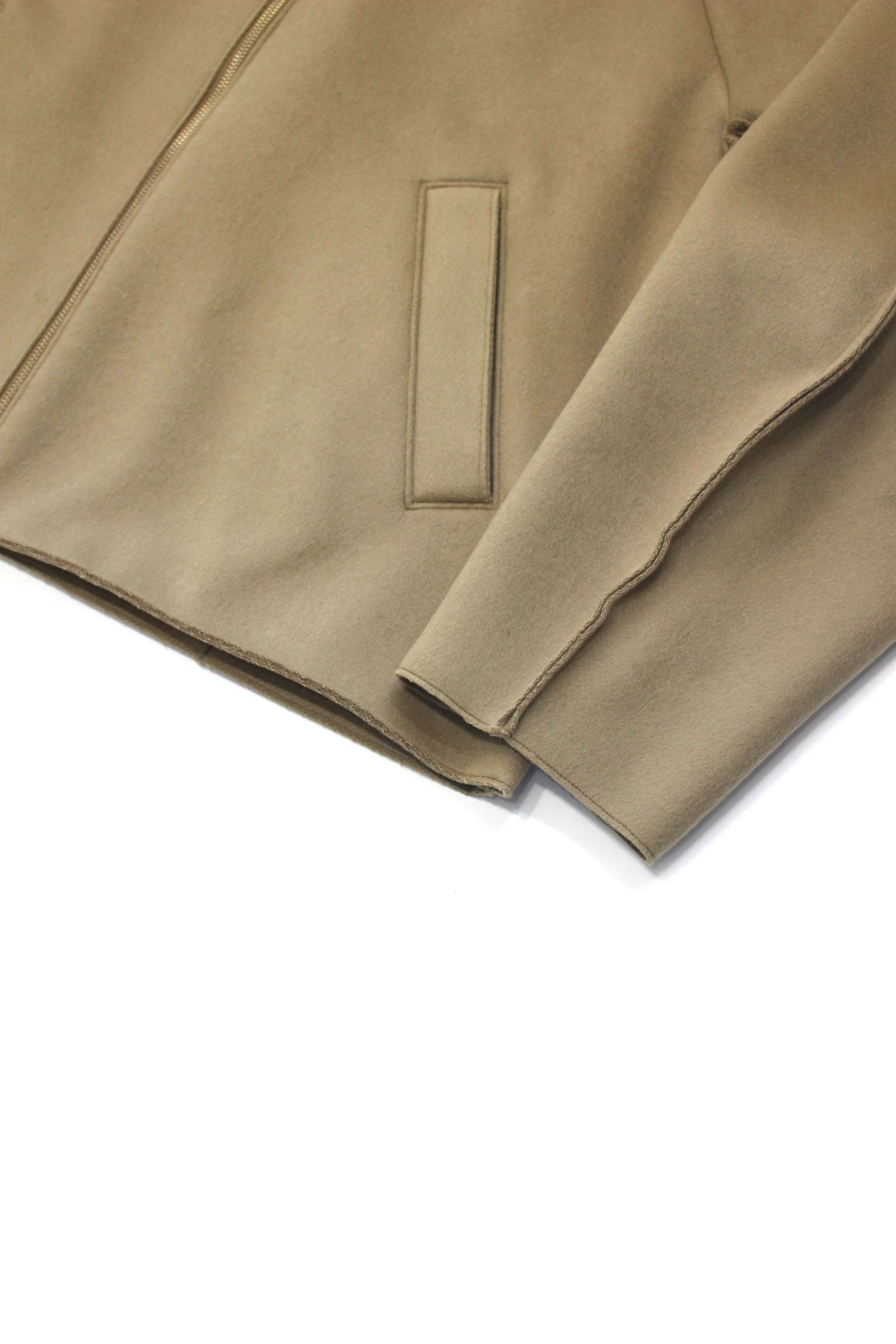 PECOLAMB DOUBLE BEAVER WOOL HI-NECK ZIP BLOUSON/ハイネックジップブルゾン