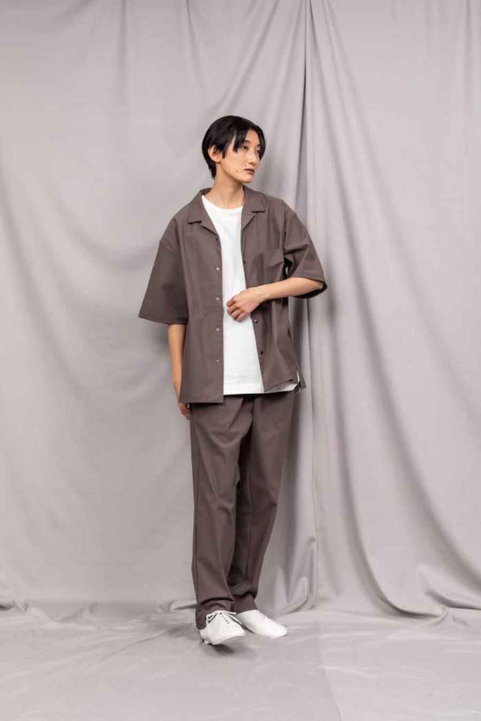 SPLIT RAGLAN SHIRT -solid-/D.TAUPE