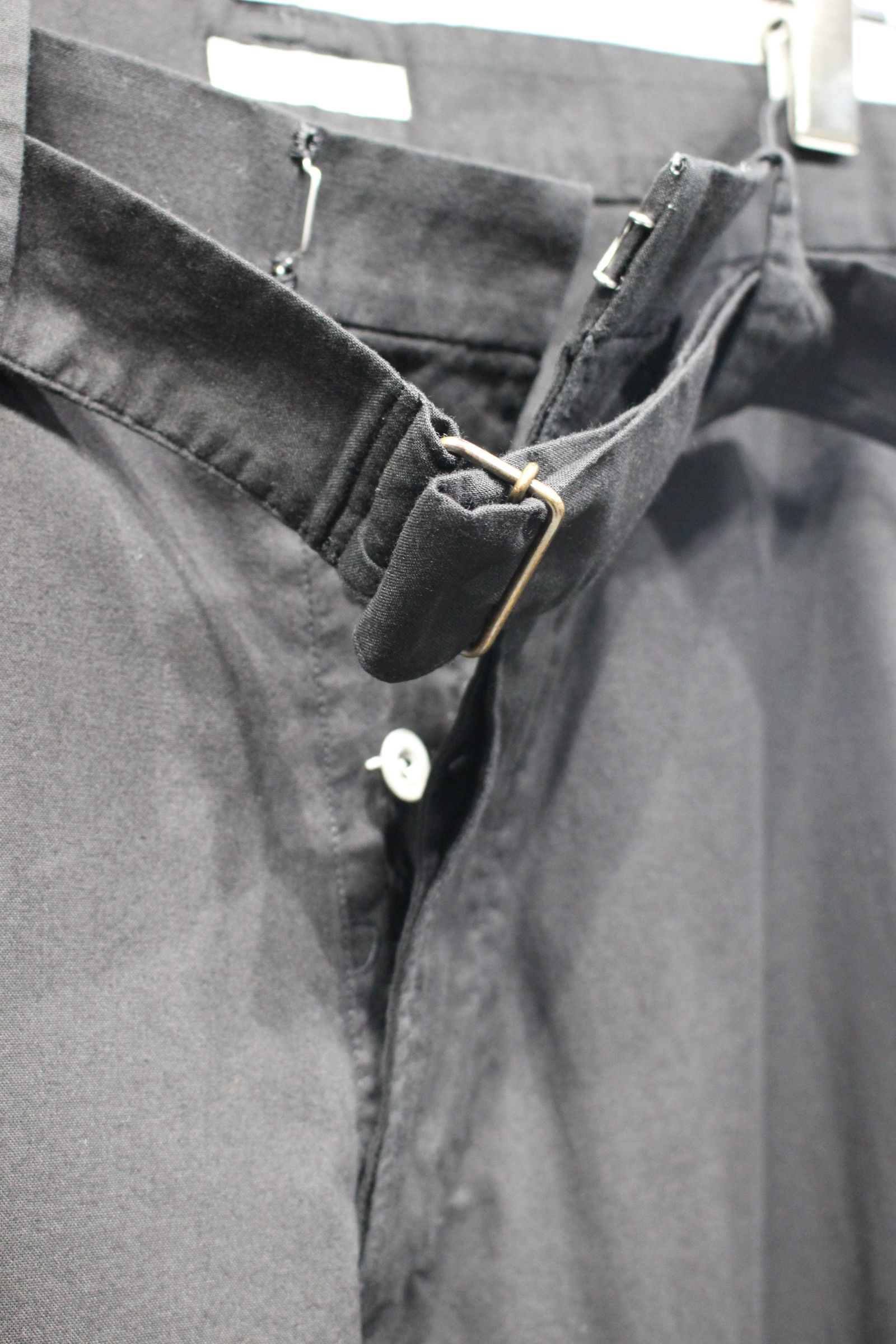 BLACK SURFAR GARMENT DYE BELTED FRENCH ARMY MIL BAGGY TROUSER | BLACK | スラックス