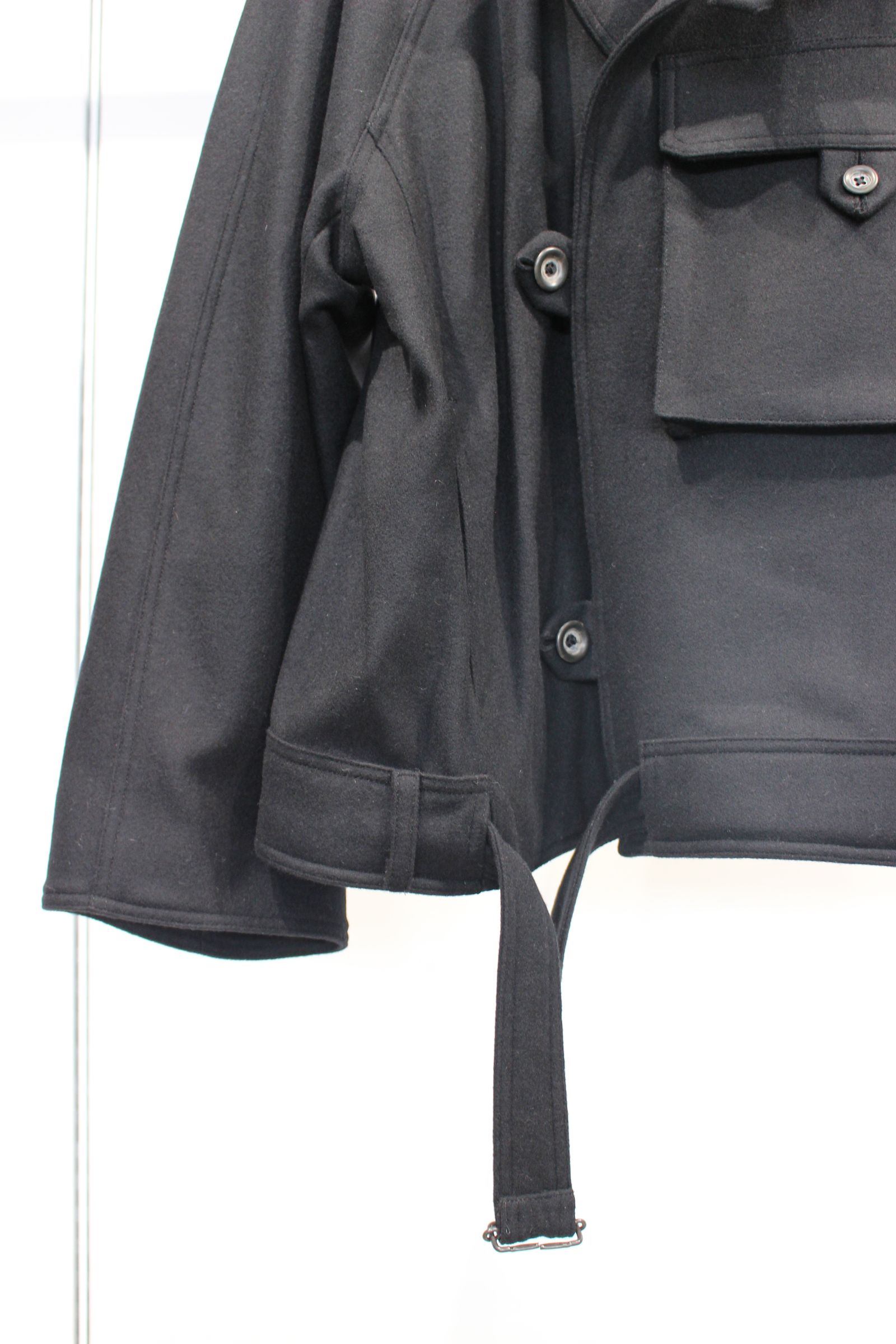 MELTON FABRIC MOTORCYCLE JACKET | BLACK | アウター