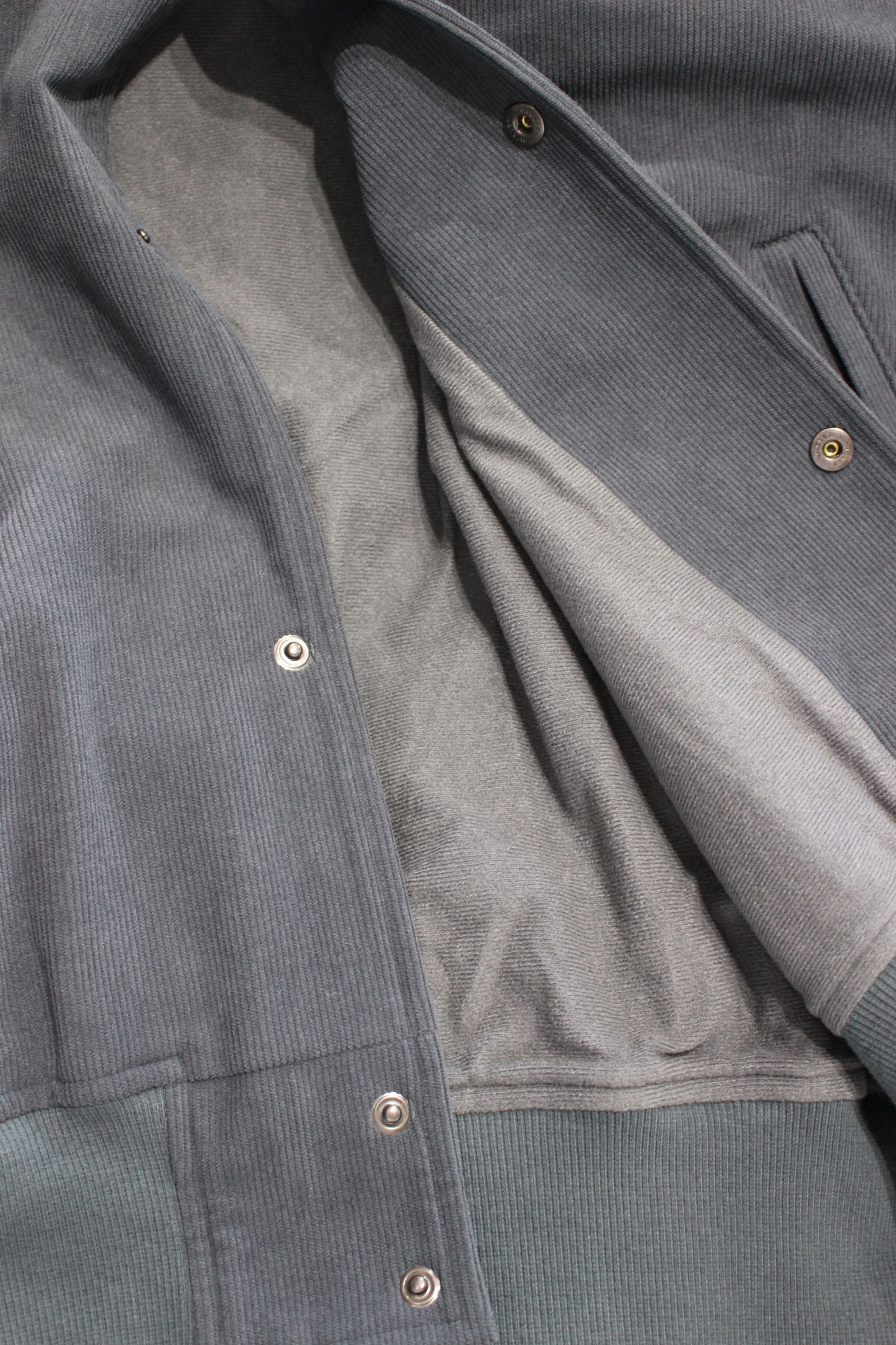 TRICOT CORDUROY VARSITY JACKET/CADET BLUE