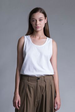 MERCERIZATION JERSEY STANDARD TANK TOP/WHITE