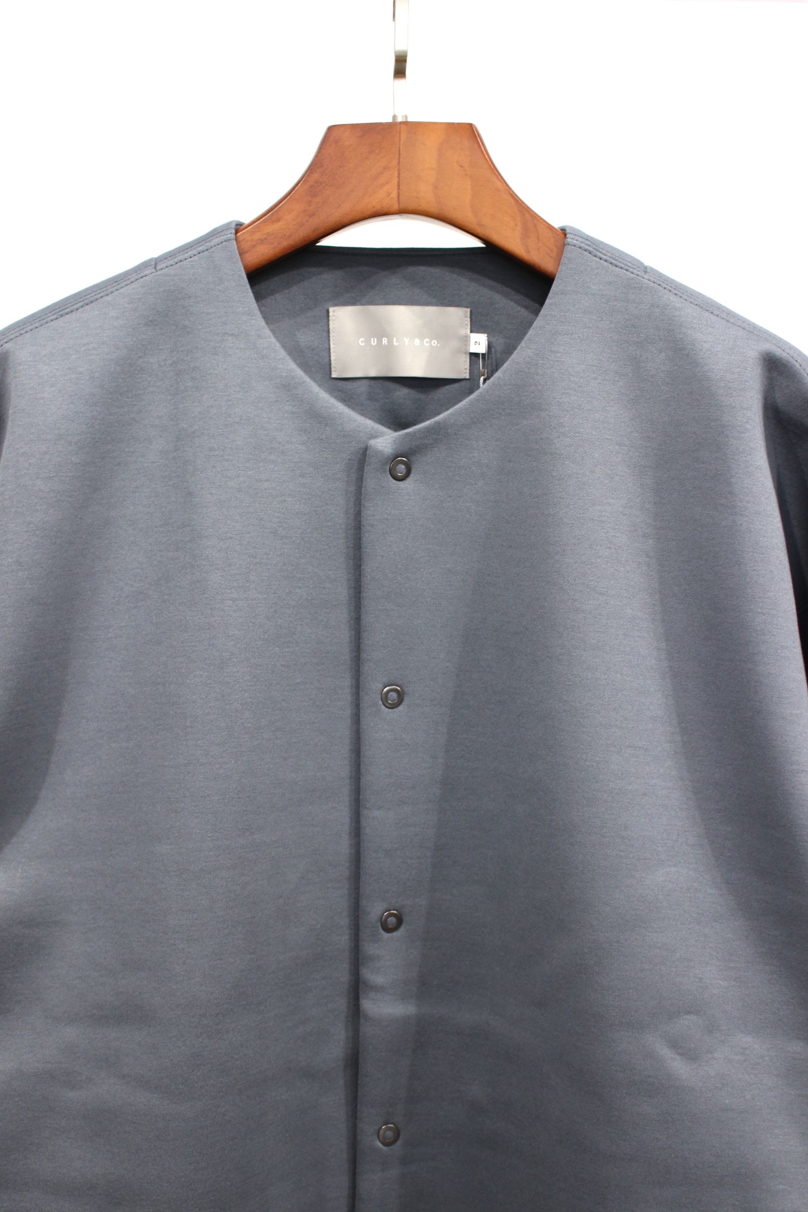 SNAP BUTTON CARDIGAN -solid-/BLUE GRAY