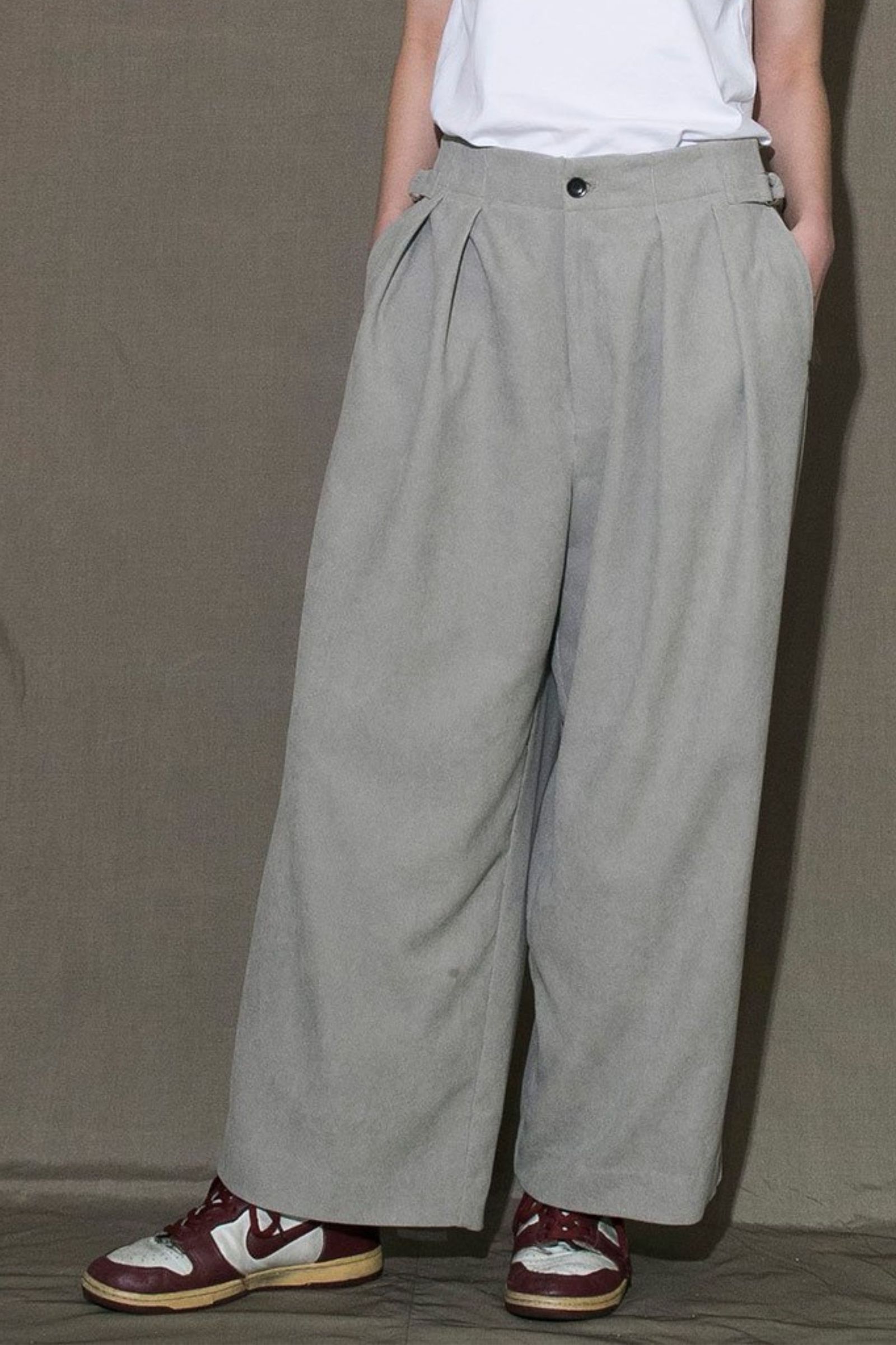 my beautiful landlet - ACTIVE CORDUROY SIDE BELT WIDE PANTS/KINARI