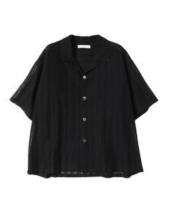 LACE SHIRT S/S/シャツ（半袖）/ブラック
