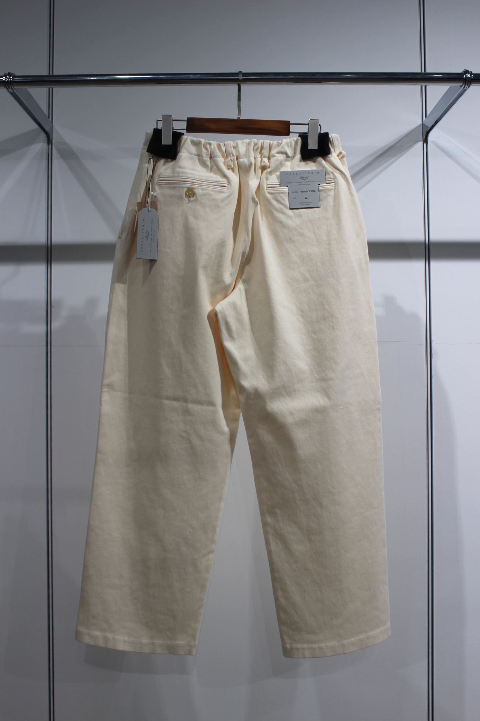 [ラスト1点] DENIM 2TUCK EZ WIDE SLACKS -ECRU- | ECRU | ニットデニム
