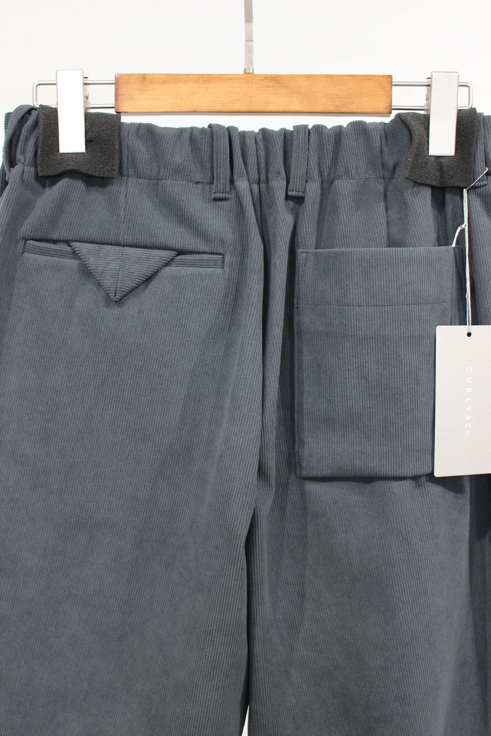 TRICOT CORDUROY TAPERED PANTS/CADET BLUE