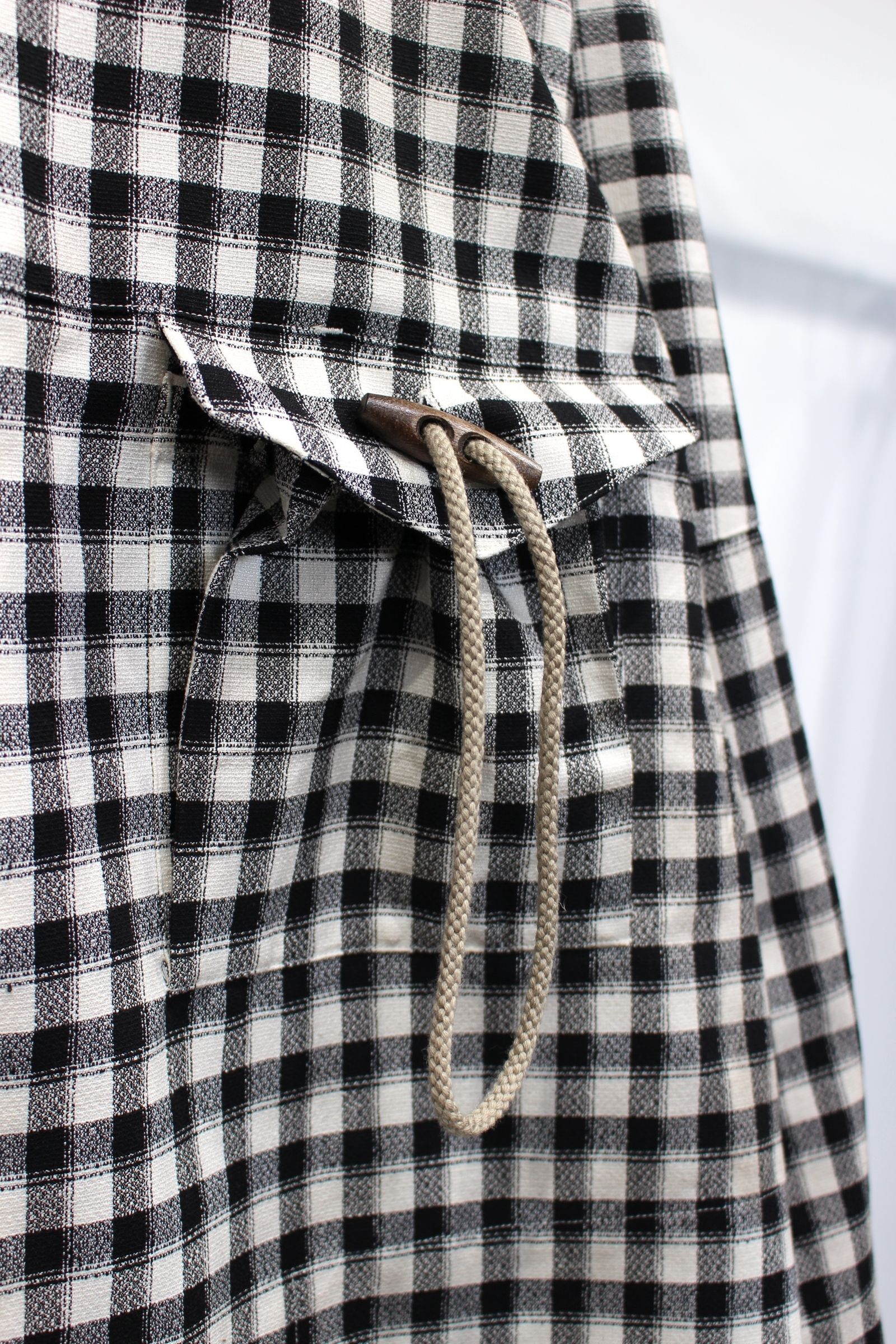 C/R CHECK SHORT ZIPUP SHIRT | BLACK | ジップアップシャツ