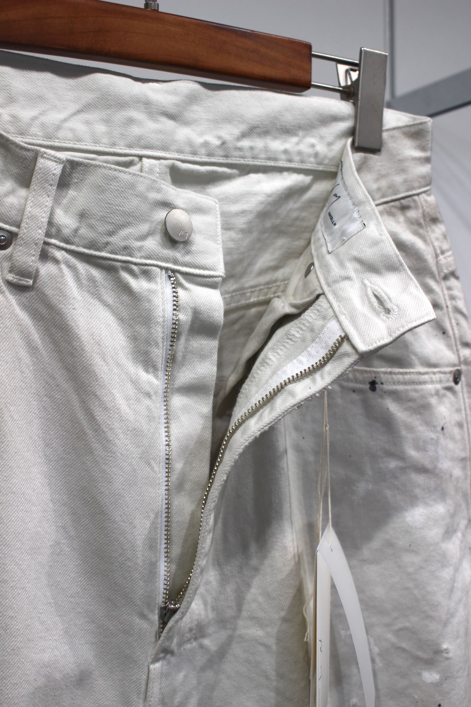 ANCELLM - DAMAGE WIDE 5P DENIM PANTS | WHITE | ダメージ ANCELLM - DAMAGE WIDE 5P DENIM PANTS | WHITE | ダメージ