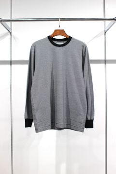 VICTOR L/S BORDER TEE/カットソー/BLACK