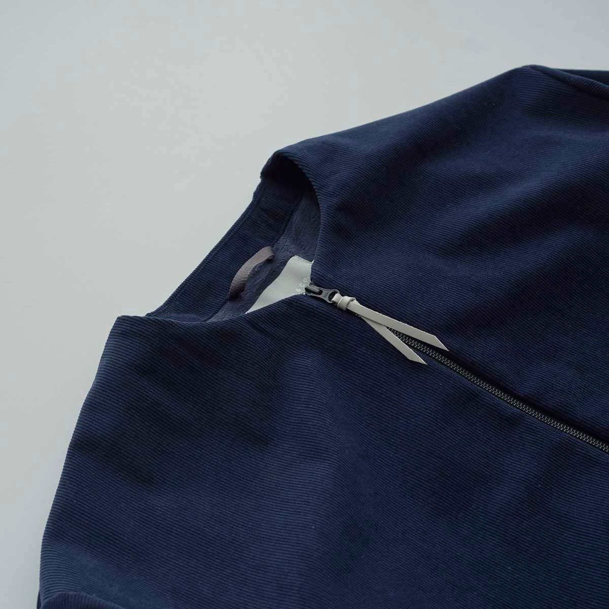 TRICOT CORDUROY COLLARLESS BLOUSON | NAVY | コーデュロイブルゾン