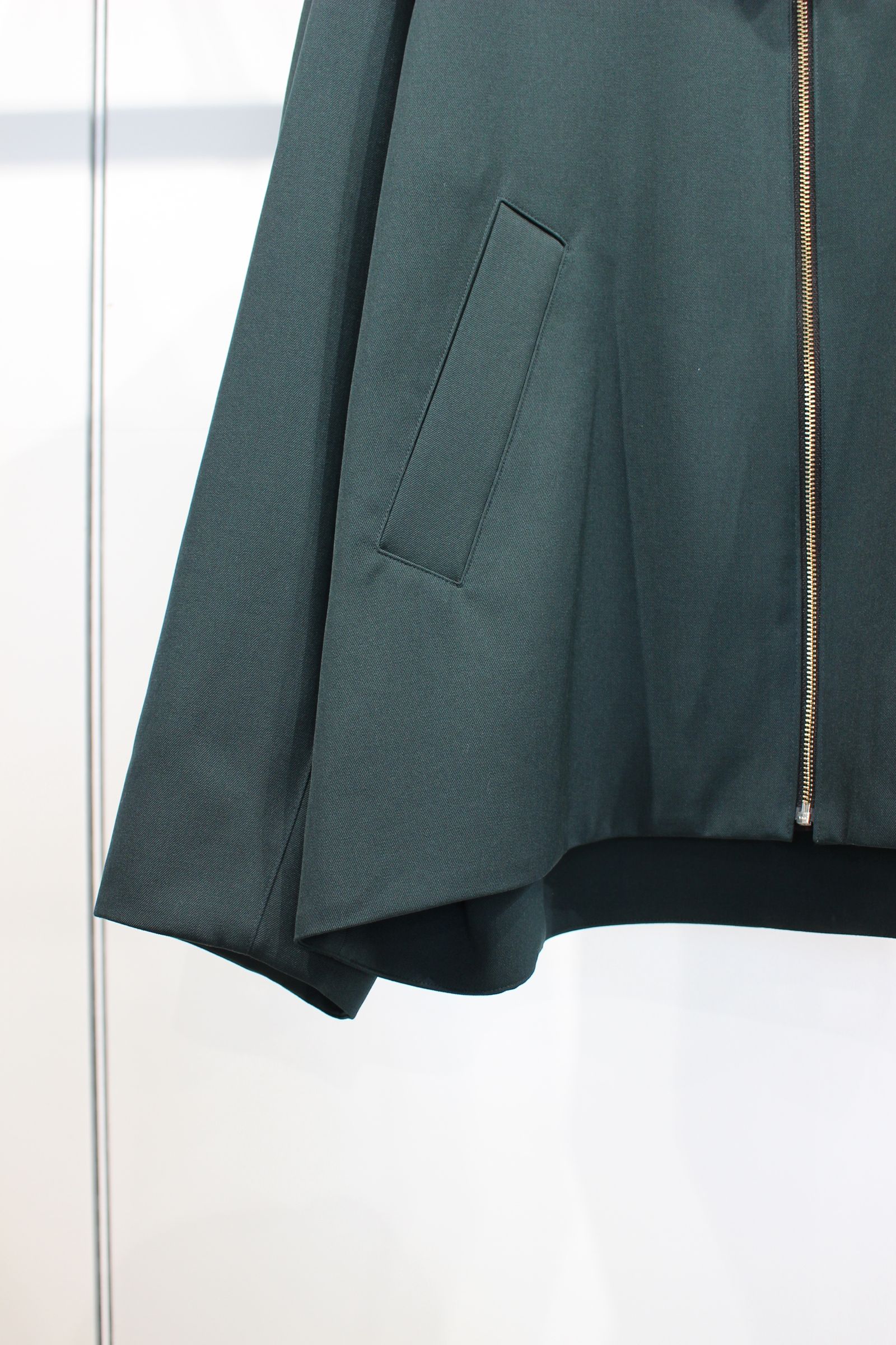 my beautiful landlet - HARUTO PROCESSED WOOL ZIP BLOUSON/GREEN