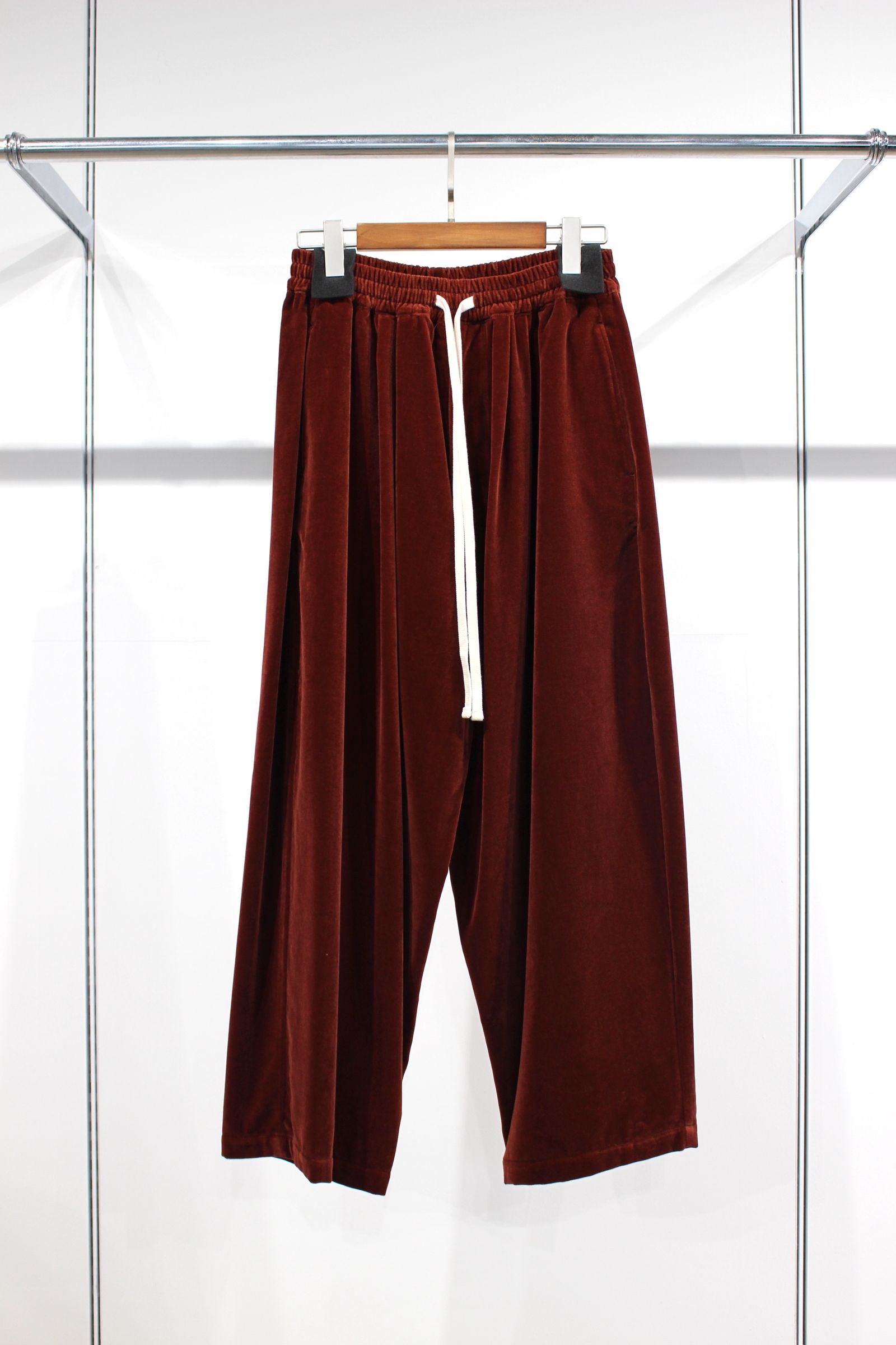 VELVET USED FINISH EASY WIDE PANTS/ENJI