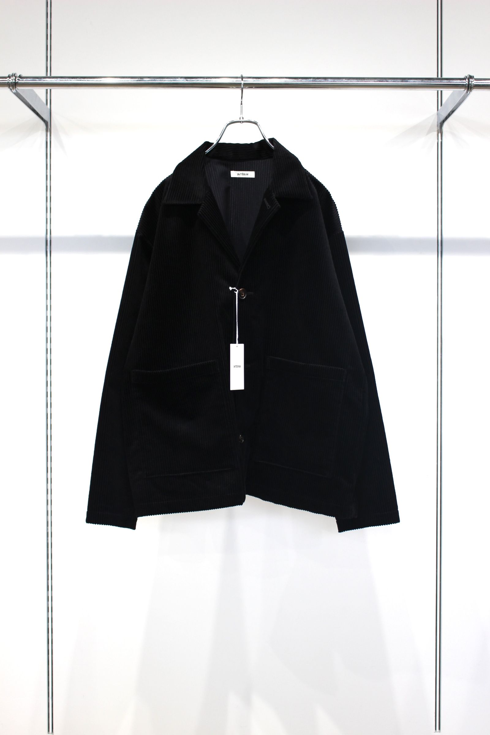DEADSTOCK WIDE CORDUROY OPEN COLLAR OVER SHIRT JACKET | BLACK | コーデュロイジャケット