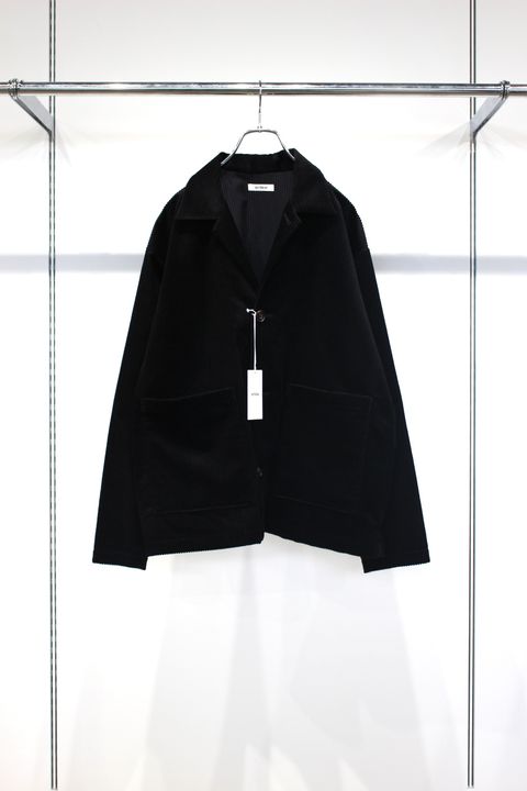 DEADSTOCK WIDE CORDUROY OPEN COLLAR OVER SHIRT JACKET | BLACK | コーデュロイジャケット