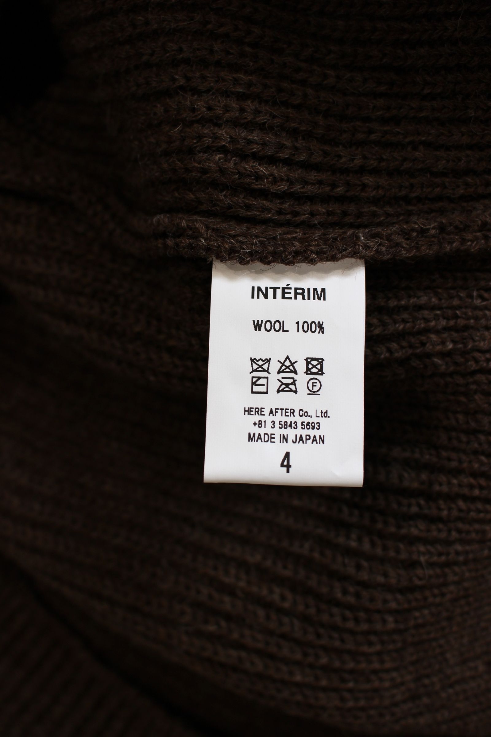 NATURAL WOOL HEAVY FISHERMAN ROLL NECK SWEATER/NATURAL BROWN