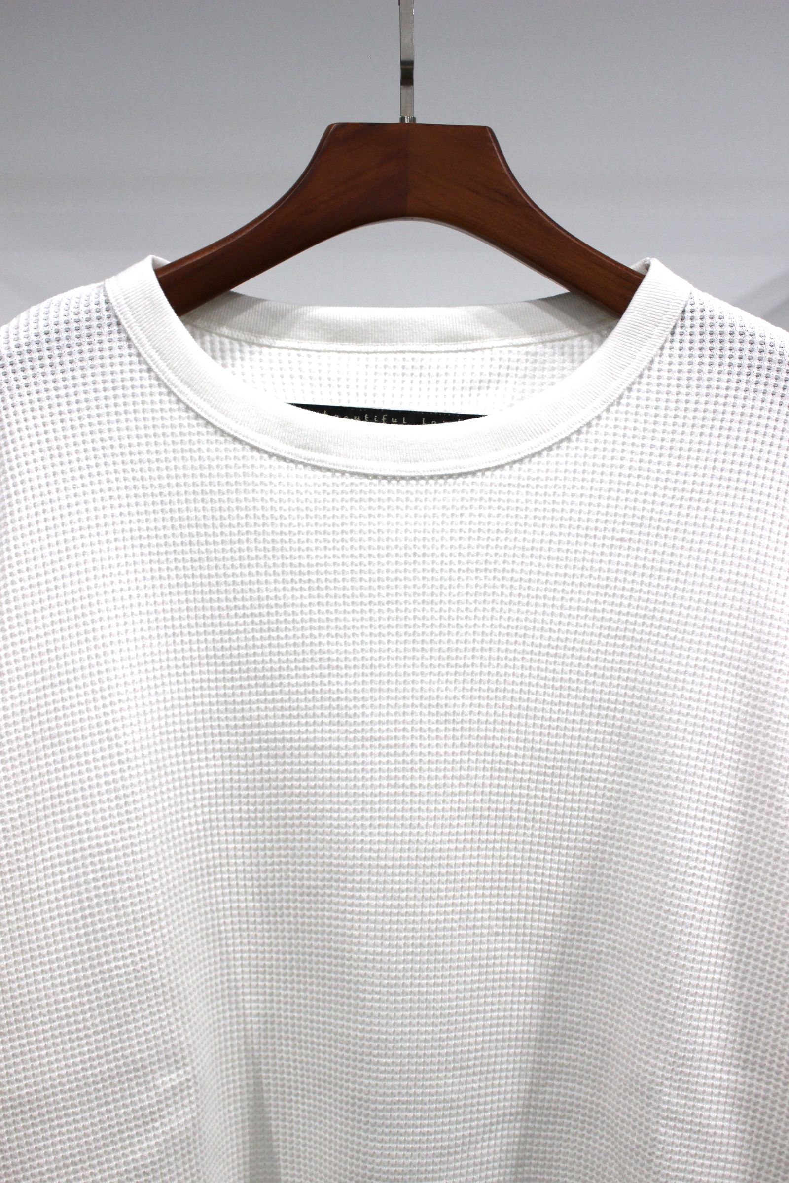 WAFFLE LONG SLEEVE PULLOVER | WHITE | カットソー