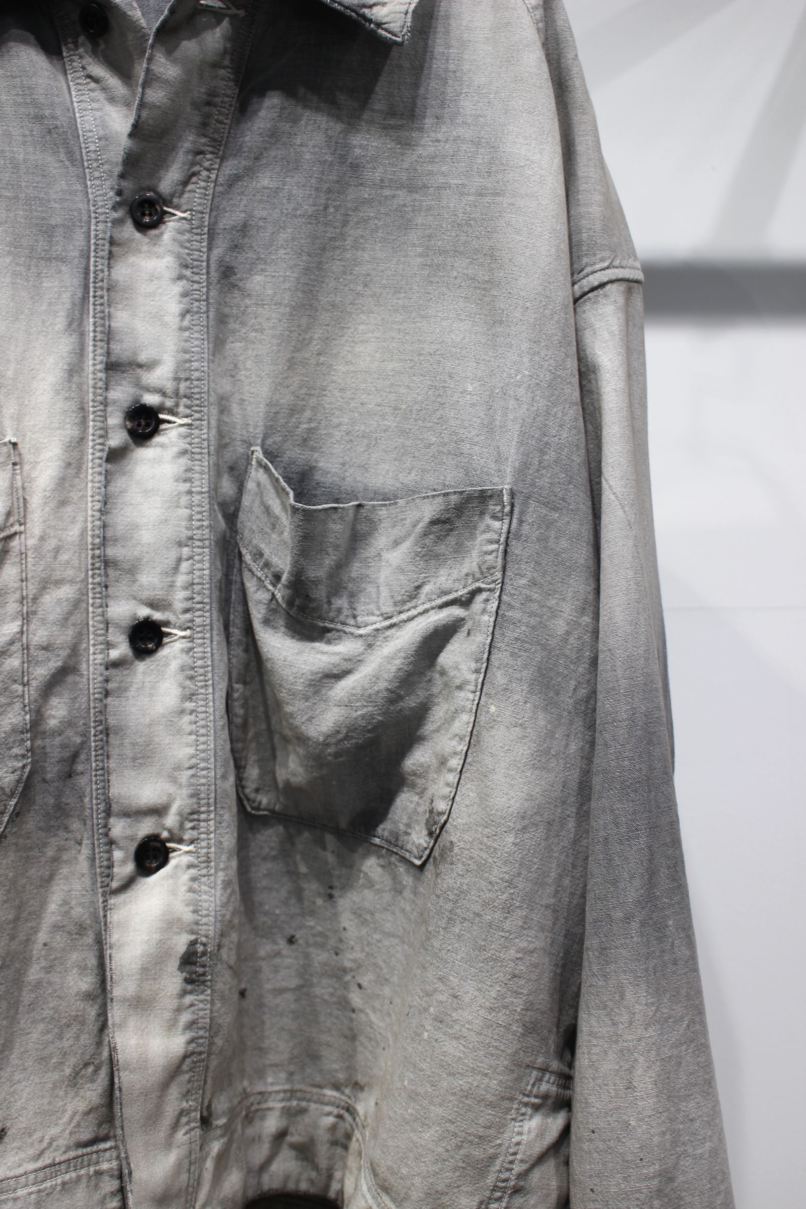 ancellm 22ss シャンブレージャケット ANCELLM - CHAMBRAY SHIRT JACKET | BLACK | シャンブレーシャツ