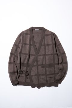 SAMUE GRID CARDIGAN SWEATER WAC/ジャガードカーディガン