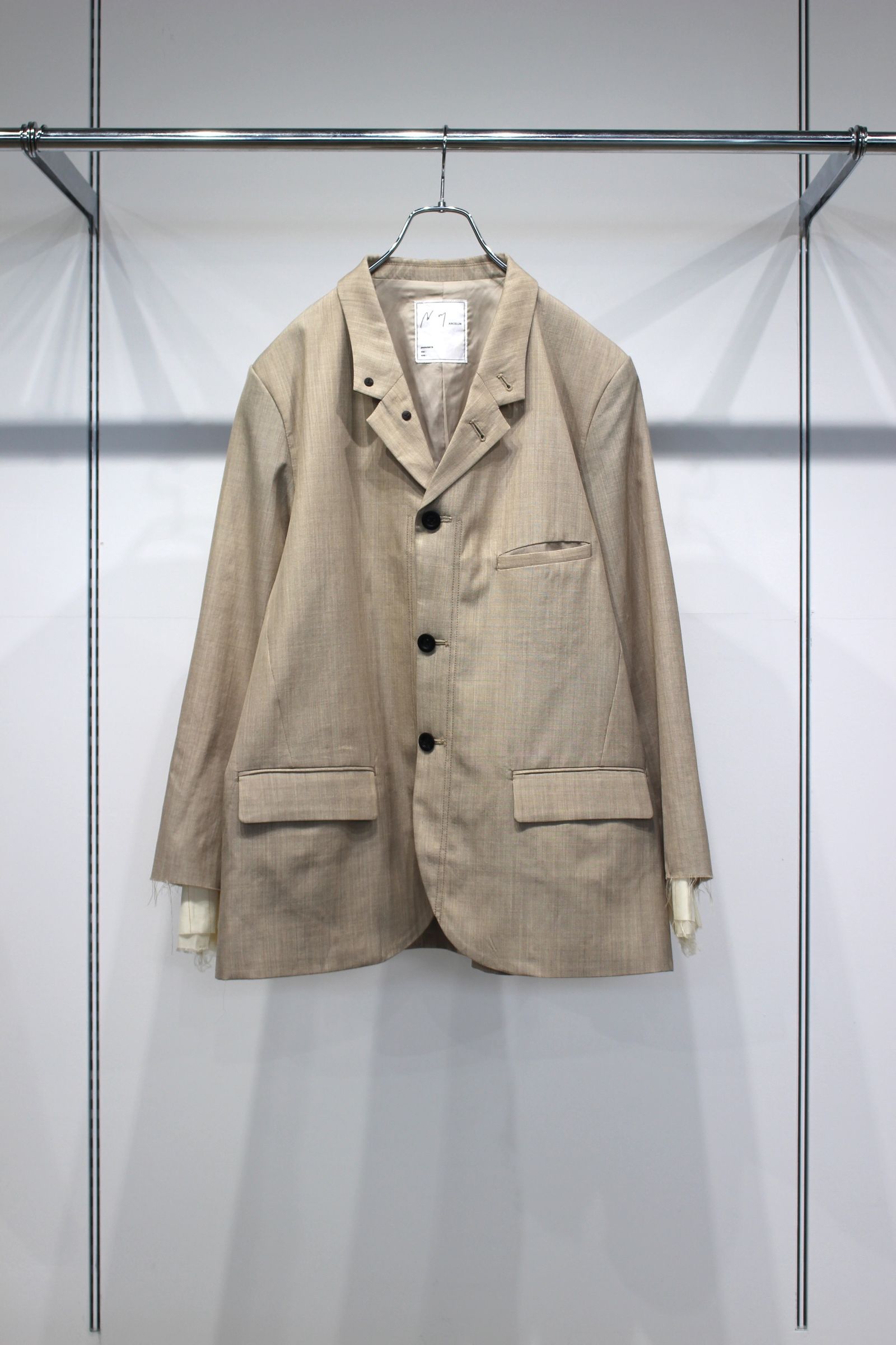 LAYERED TAILORED JACKET | HAKEME WIDE SLACKS | BEIGE | セットアップ