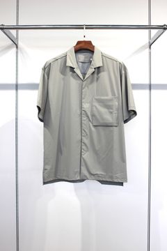OPEN COLLAR SHIRT -solid-/LT.GRAY