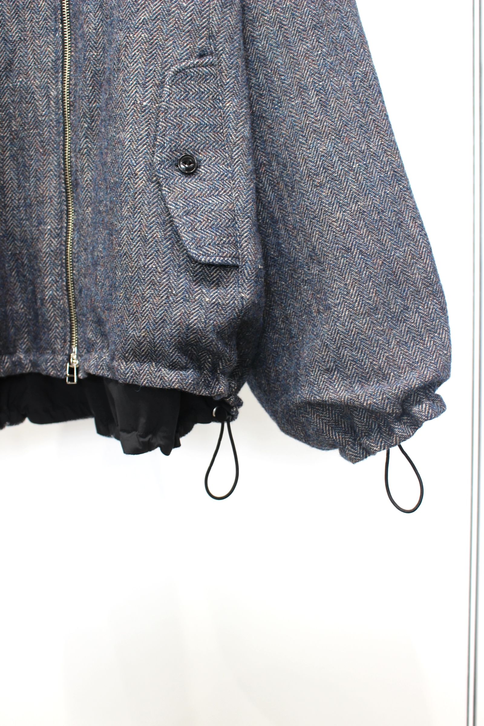WOOL LINEN HERRINGBONE Blouson | NAVY | アウター