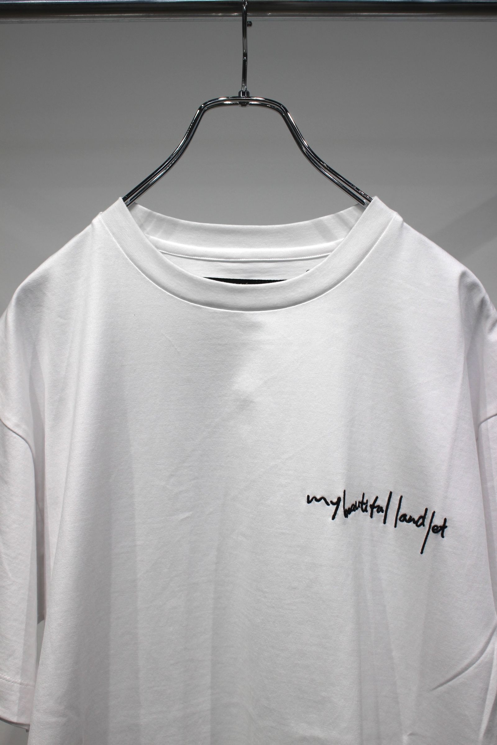 [ラスト1点] MERCERIZATION JERSEY EMBROIDERY T-SHIRT | WHITE | Logo | カットソー