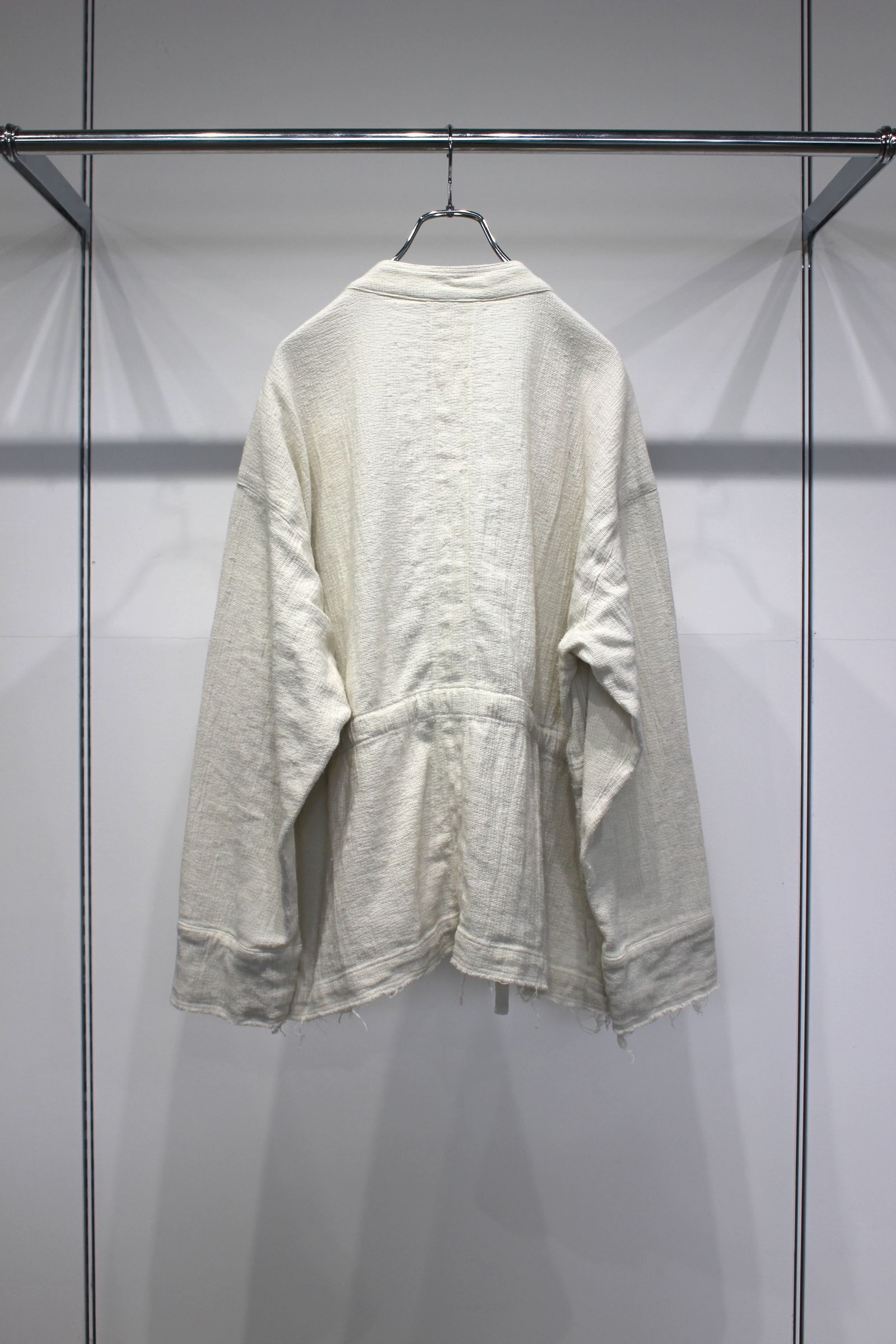 【新品】ANCELLM 25ss パナマカラーレスシャツジャケット ANCELLM - PANAMA COLLAR LESS SHIRT JACKET | OFF WHITE