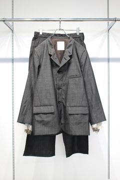 LAYERED TAILORED JACKET | HAKEME WIDE SLACKS | BLACK | セットアップ
