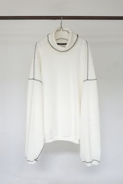 TURTLENECK WAFFLE OVERSIZE LS/WHITE