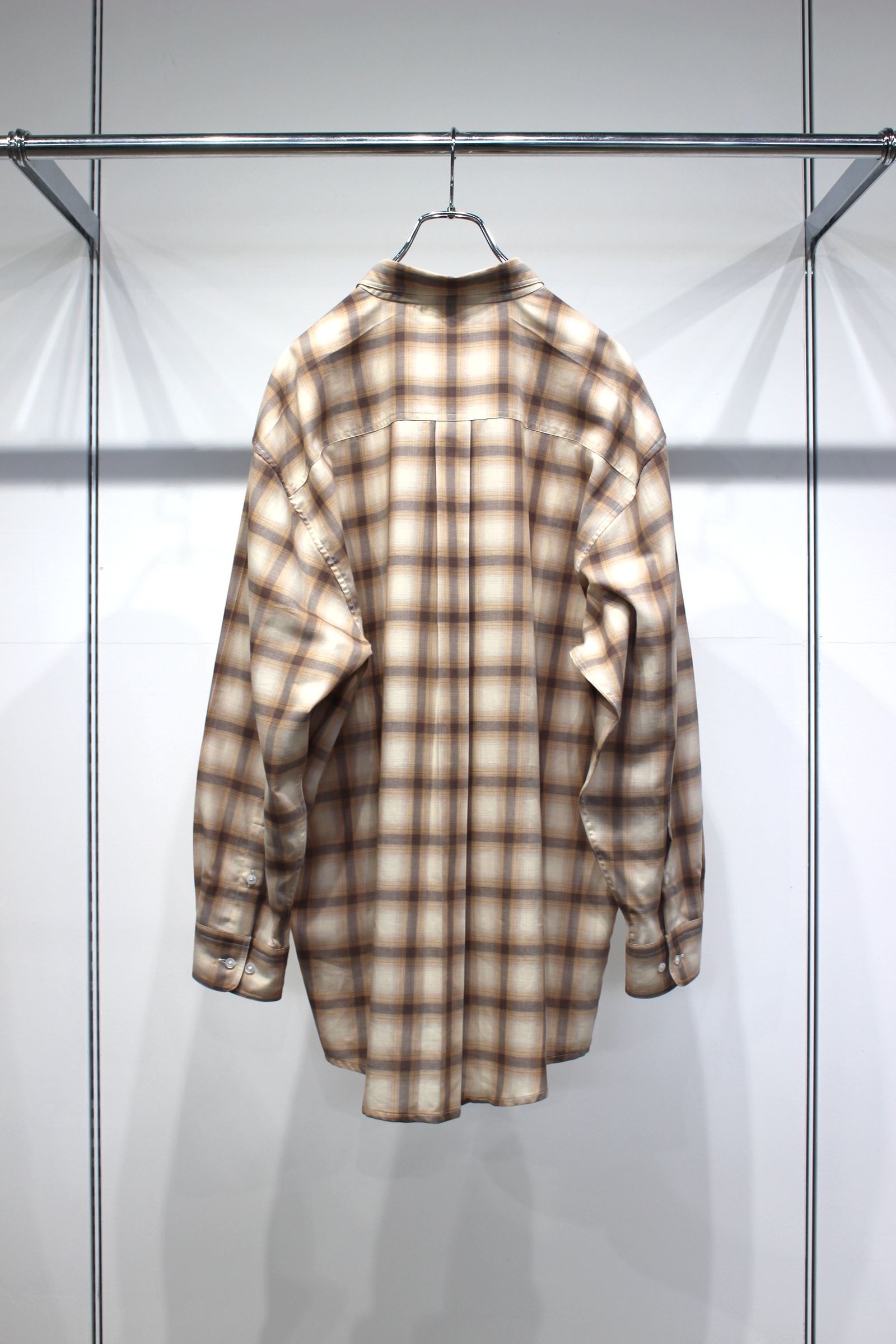 SUPIMA WOOL CHECK 90s FIT BUTTON DOWN SHIRT | BROWN CHECK | チェックシャツ