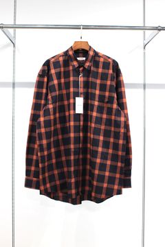 LIMITED HYPER BIG COTTON FLANNEL CHECK REGULAR COLLAR SHIRTS/BROWN