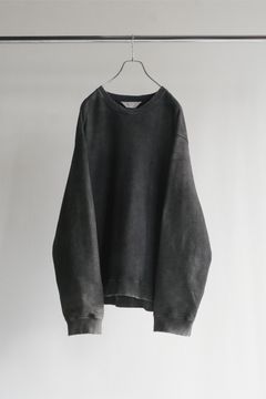 EMBROIDERY UNEVEN OVER SWEAT SHIRT | BLACK | スウェット