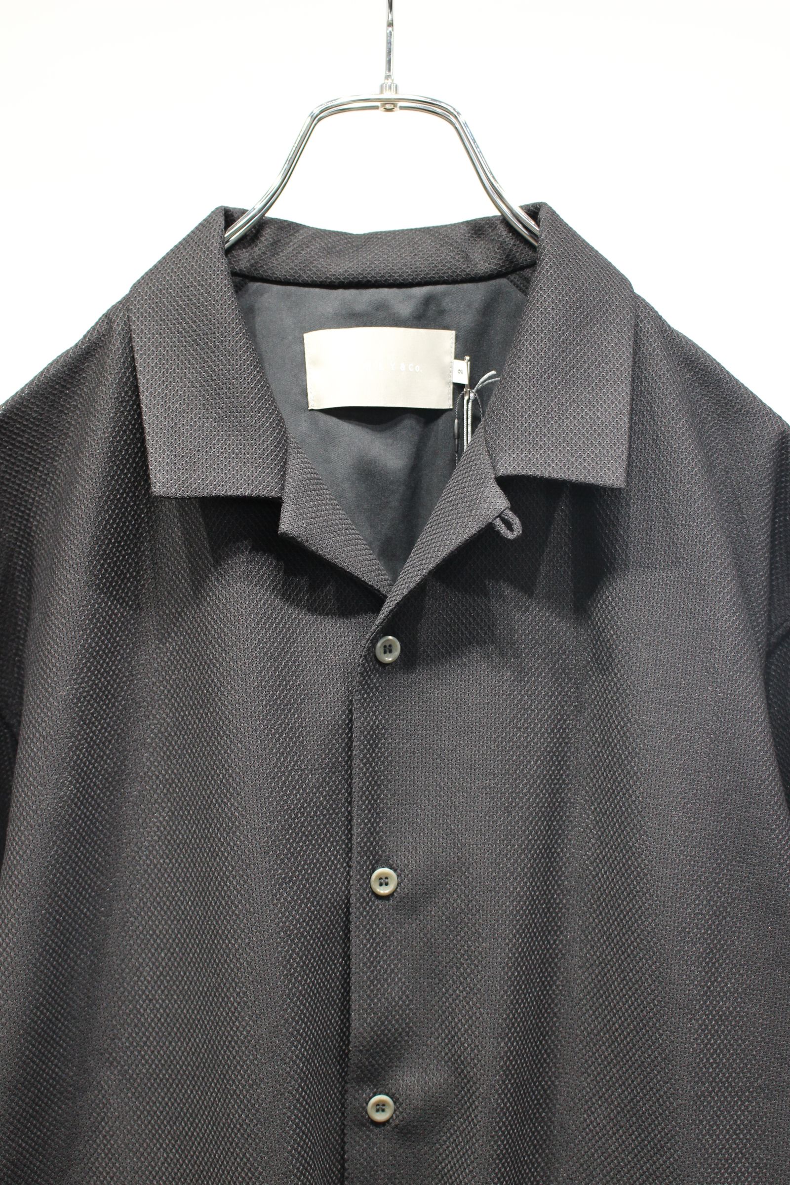 BIRD'S EYE JERSEY OPEN-COLLAR SHIRT | BLACK | シャツ