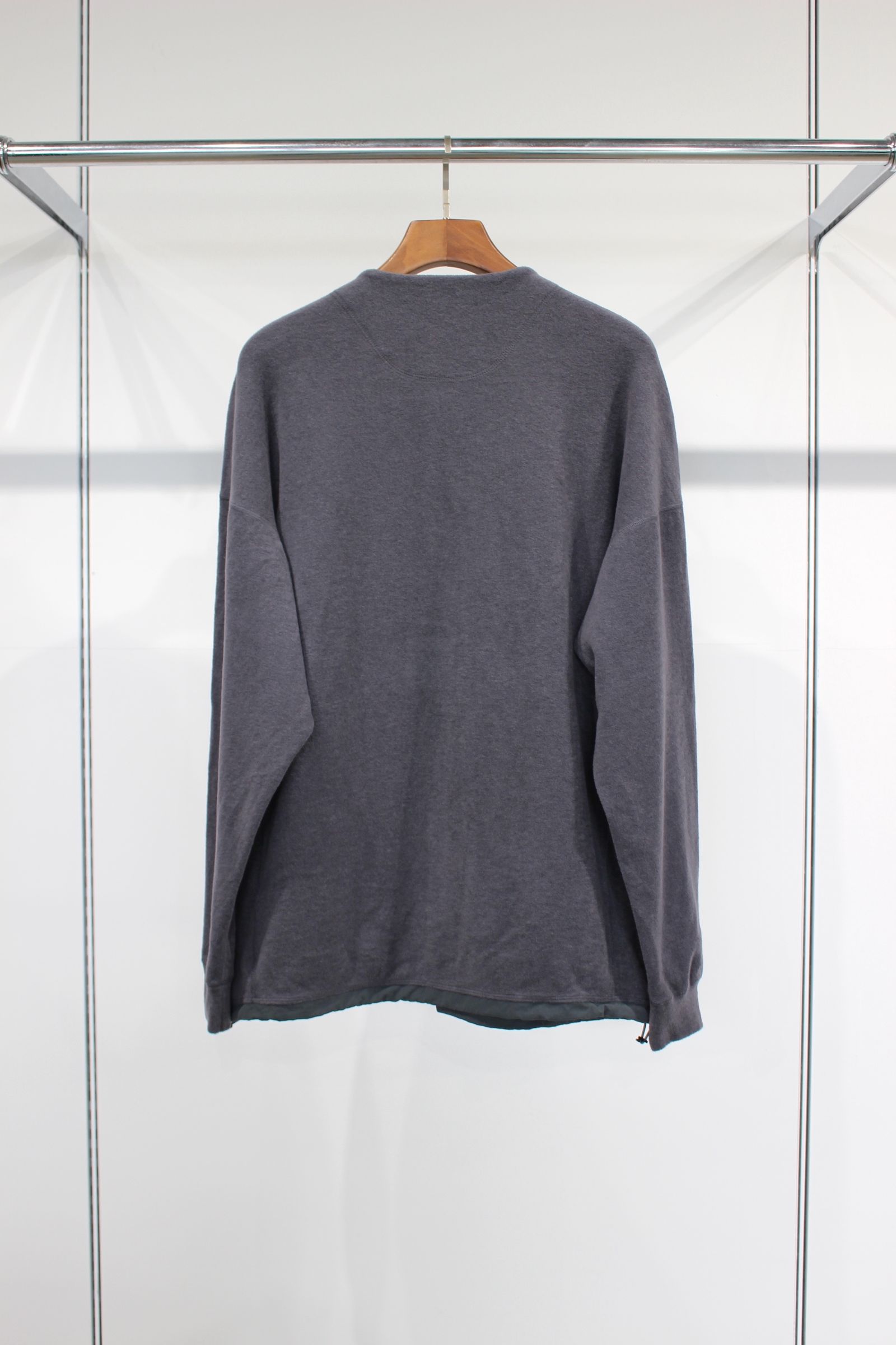 WOOL FLEECE CARDIGAN/MID GRAY