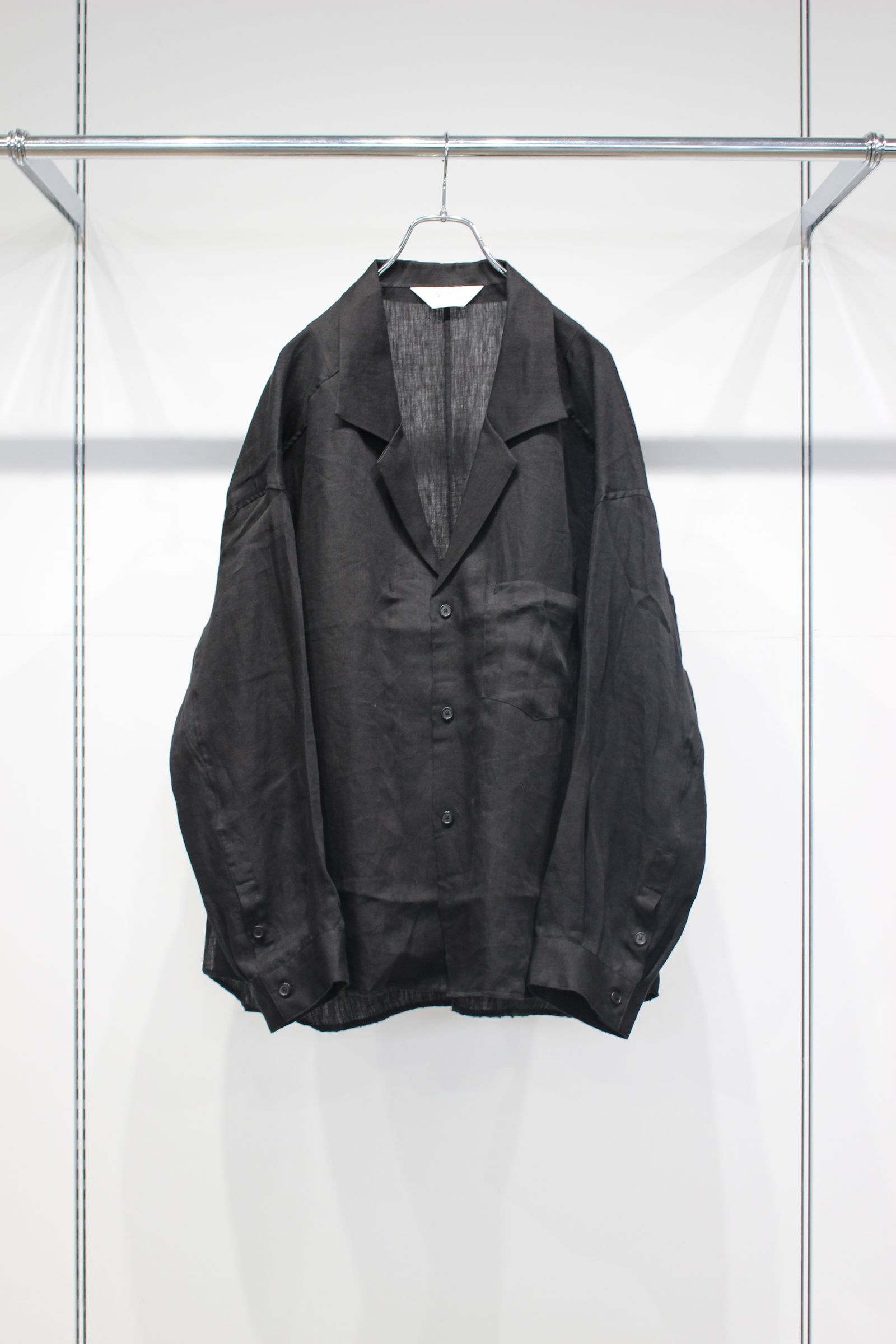 100/S LINEN TAILORED SHIRT | BLACK | シャツ