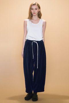 VELVET USED FINISH EASY WIDE PANTS | NAVY | パンツ