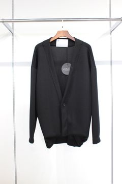 Honey Comb Quarter Gauge Cardigan/BLACK