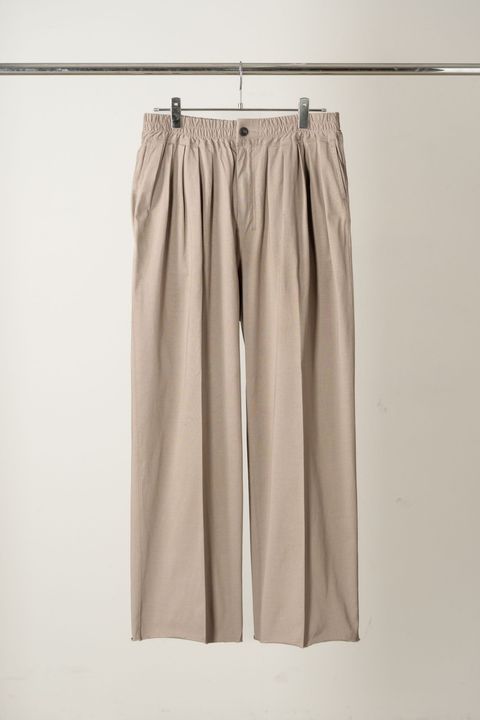 CUT GATHER EASY PANTS | BEIGE | スラックス