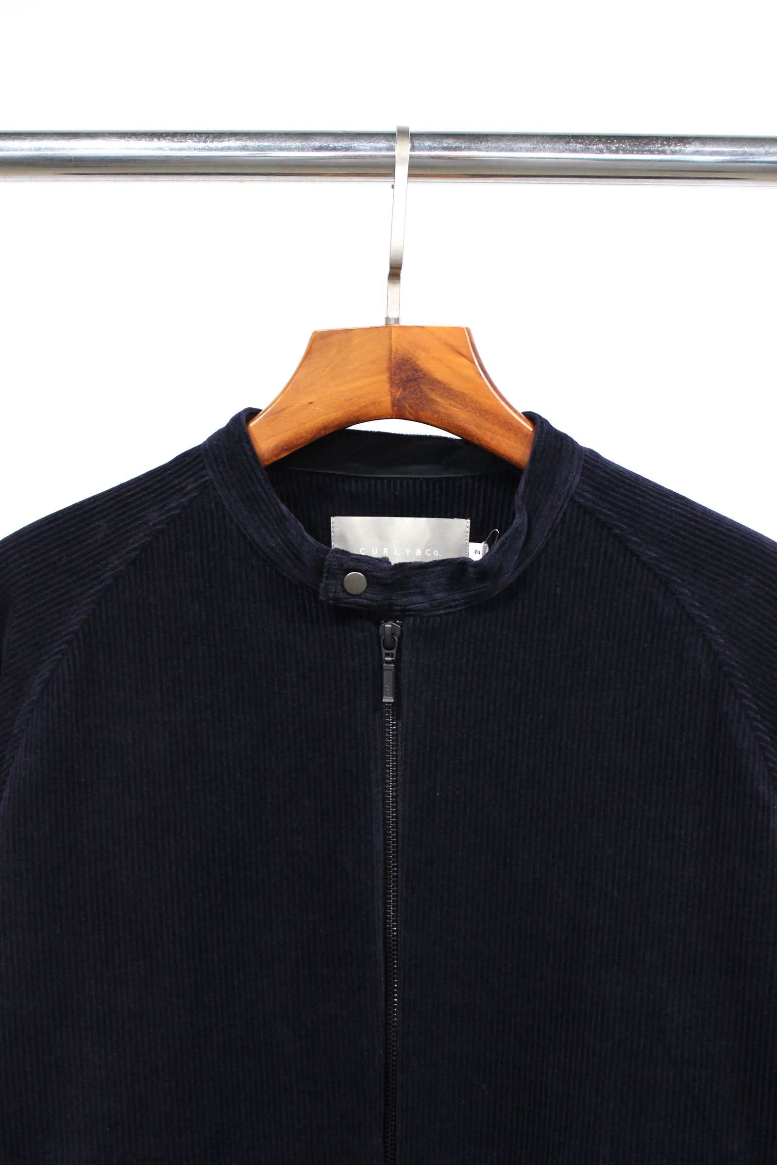 CURLY - KNIT CORDUROY ZIP-UP BLOUSON/NAVY | NapsNote