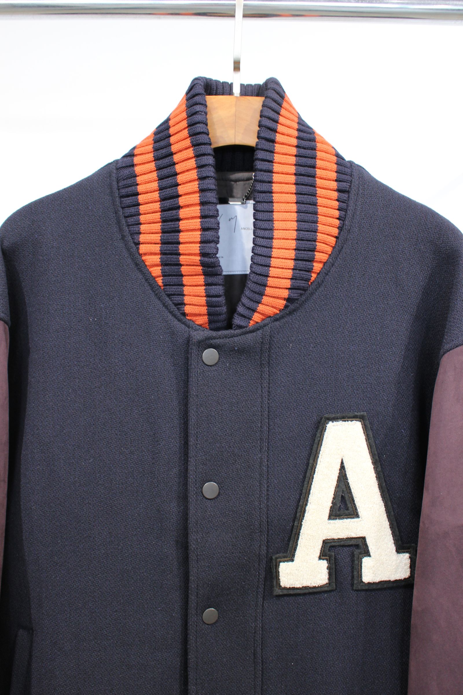 ANCELLM - [ラスト1点] SIDE SLIT VARSITY JACKET/BLACK | NapsNote