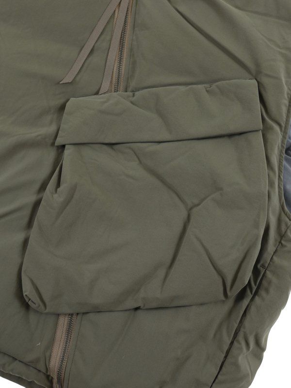 PUFFER VEST/ダウンベスト/カーキ-チャコールグレー